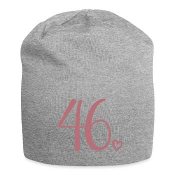 Süße Nummer 46, 46 Jahre alt, Geschenk zum 46. Geburtstag - Jersey-Beanie - Grau meliert - Vorne