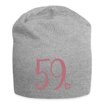 Süße Nummer 59, 59 Jahre alt, Geschenk zum 59. Geburtstag - Jersey-Beanie - Grau meliert - Vorne