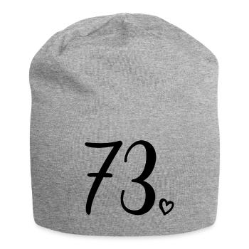 Süße Nummer 73, 73 Jahre alt, 73. Geburtstag Geschenk - Jersey-Beanie - Grau meliert - Vorne