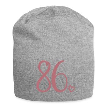 Süße Nummer 86, 86 Jahre alt, Geschenk zum 86. Geburtstag - Jersey-Beanie - Grau meliert - Vorne