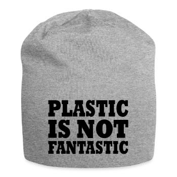 Plastic is not fantastic - Jersey Beanie - heather grey - Front