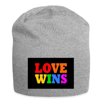 Love wins - Jersey Beanie - heather grey - Front