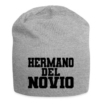 Hermano del Novio Groom's Brother Wedding Gift - Jersey Beanie - heather grey - Front