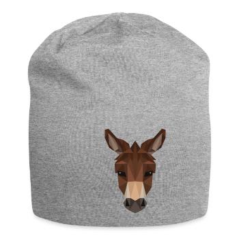 Donkey Art Cute Artsy Mule Animal Wildlife Nature - Jersey Beanie - heather grey - Front