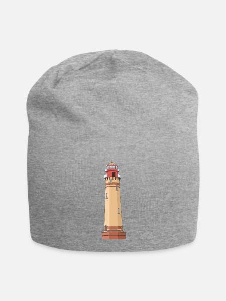 Leuchtturm Kap Arkona - Jersey-Beanie - Grau meliert
