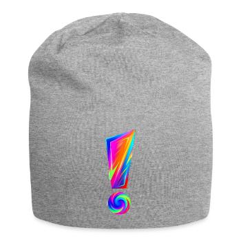 Point d’exclamation coloré - Bonnet en jersey - gris chiné - Devant