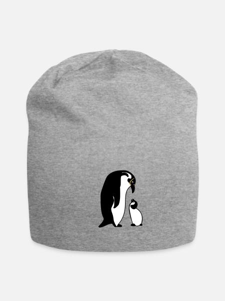 Pinguin - Jersey-Beanie - Grau meliert