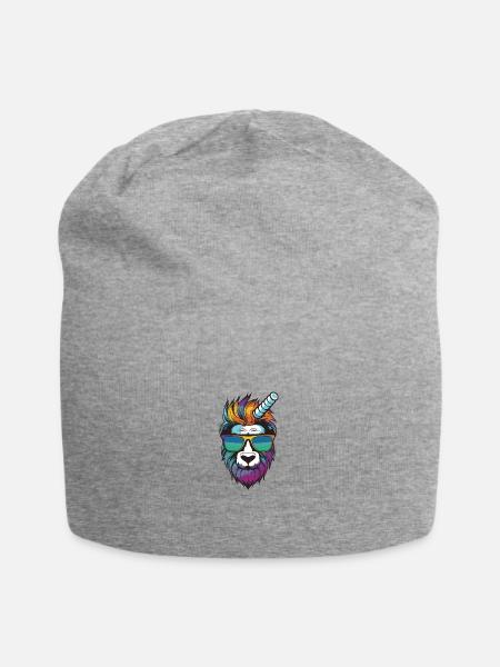 Einhorn Kopf - Jersey-Beanie - Grau meliert
