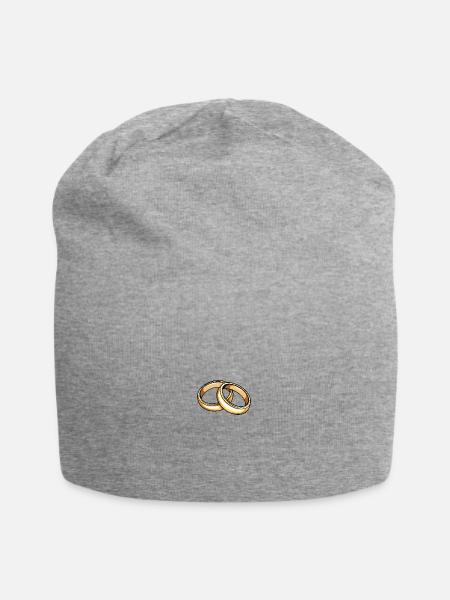 Eheringe Hochzeit - Jersey-Beanie - Grau meliert