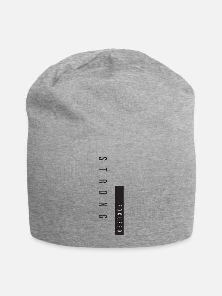 Stark fokussiert - Jersey-Beanie - Grau meliert