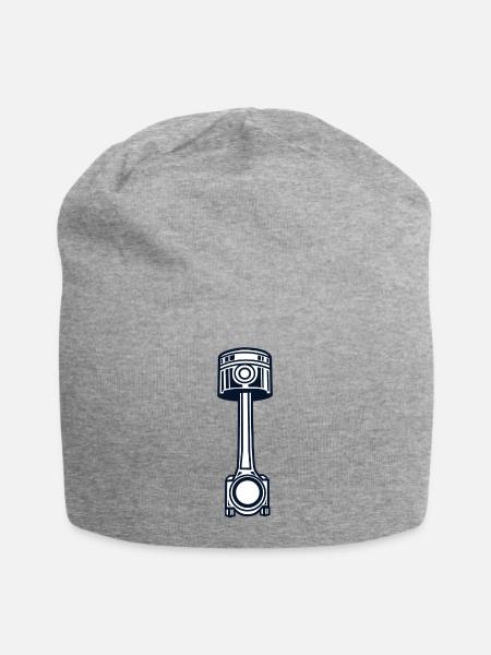 Kolben mit Pleuel - Jersey-Beanie - Grau meliert