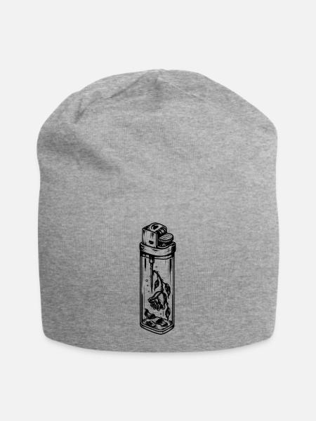 Faded Rose in einem Helleren – Dark Gothic - Jersey-Beanie - Grau meliert