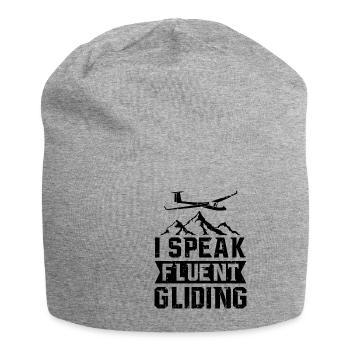 Segelflieger | Flugsport Segelflugzeug Geschenke - Jersey-Beanie - Grau meliert - Vorne