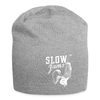 Slow Jams Sloth Guitar Musician Sloth Gift - Jersey Beanie - heather grey - Front