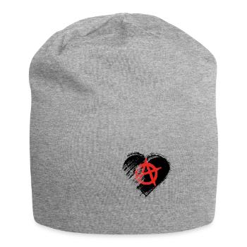 Grungy I Love Anarchy Heart Flag - Jersey Beanie - heather grey - Front