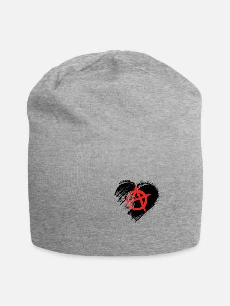 Grungy I Love Anarchy Heart Flag - Jersey Beanie - heather grey
