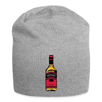 Whiskyflasche - Jersey-Beanie - Grau meliert - Vorne