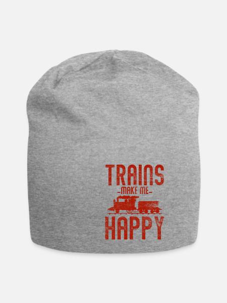 Züge Glück - Jersey-Beanie - Grau meliert