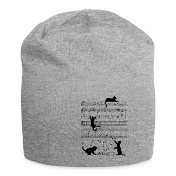 Clef de musique chaton chat musical - Bonnet en jersey - gris chiné - Devant