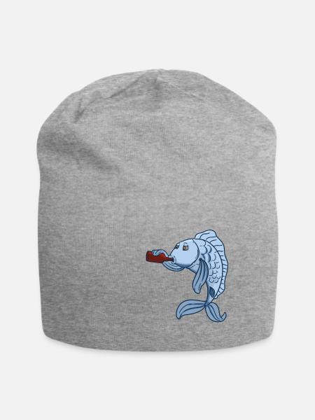 Drunk Fish - Jersey-Beanie - Grau meliert