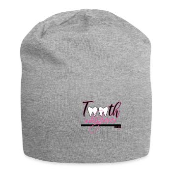 Zahnarzt Zähnärztin Zahnarzthelferin Geschenk - Jersey-Beanie - Grau meliert - Vorne