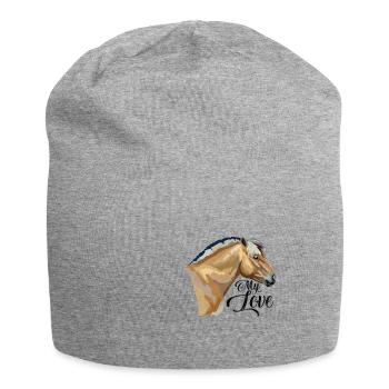 Poney fjord norvégien cadeau cheval - Bonnet en jersey - gris chiné - Devant