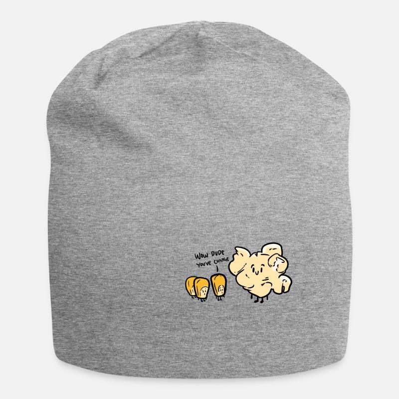Poppin' Popcorn - Jersey-Beanie - Grau meliert