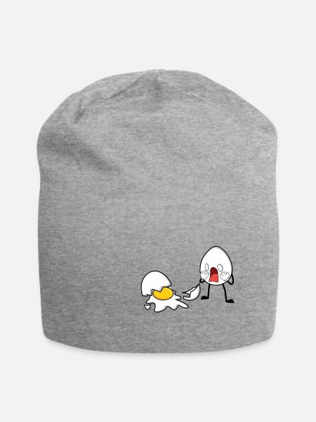 One Egg Down Ei Kaputt - Jersey-Beanie - Grau meliert