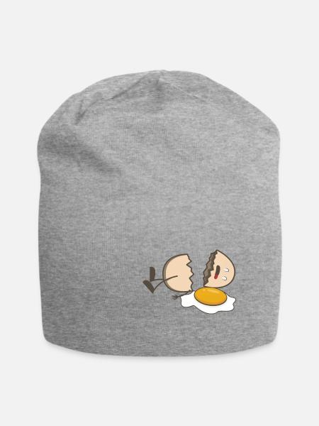 Kaputtes Ei . broken Egg - Jersey-Beanie - Grau meliert