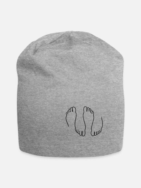 füße - Jersey-Beanie - Grau meliert