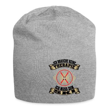 Skifahren Ski Geschenk Ich brauche keine Therapie - Jersey-Beanie - Grau meliert - Vorne