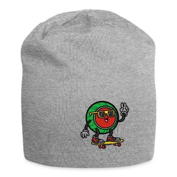 Skateboarder Watermelon , Wassermelone - Jersey-Beanie - Grau meliert - Vorne