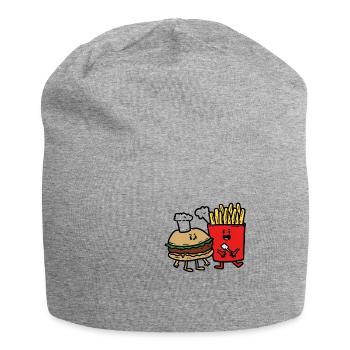 Chef Burger and Fries - Jersey-Beanie - Grau meliert - Vorne