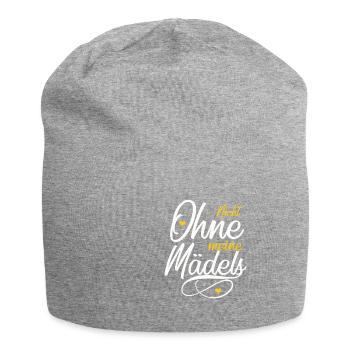 Freundinnen nicht ohne meine Mädels - Geschenk - Jersey-Beanie - Grau meliert - Vorne