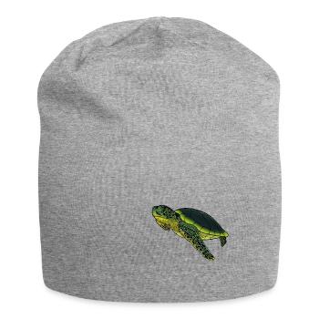 Alte Schildkröte mit Erfahrung Geschenkidee Tiere - Jersey-Beanie - Grau meliert - Vorne