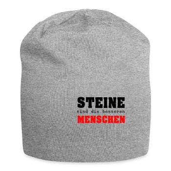 Steine sind die besseren Menschen - Jersey-Beanie - Grau meliert - Vorne