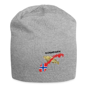 norvège dorsch carte de chasseur de cabillaud cadeau - Bonnet en jersey - gris chiné - Devant