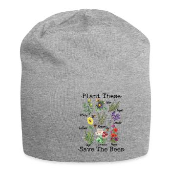 Save the Bees Shirt Plant These Save The Bees - Jersey Beanie - heather grey - Front