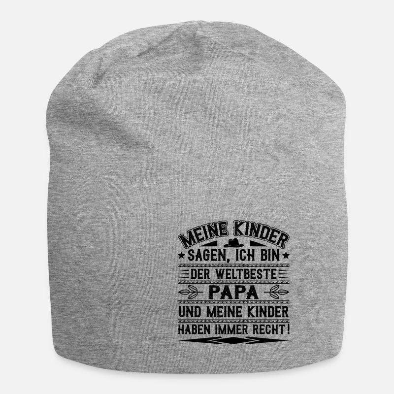 Vatertags geschenk Papa ist der beste - Jersey-Beanie - Grau meliert
