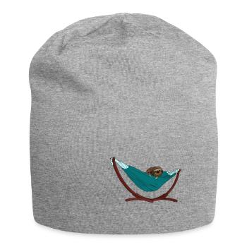 Sloth in hammock Gift idea for children - Jersey Beanie - heather grey - Front