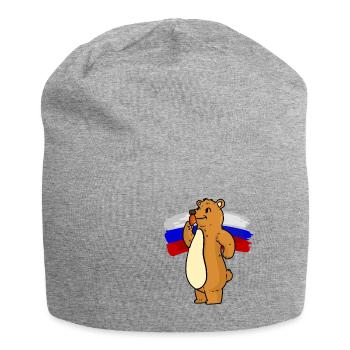 Russischer Bär und Fried Chicken Russian Bear and - Jersey-Beanie - Grau meliert - Vorne