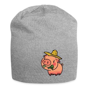 Filipino Veganer Schwein Filipino Vegan Pig - Jersey-Beanie - Grau meliert - Vorne