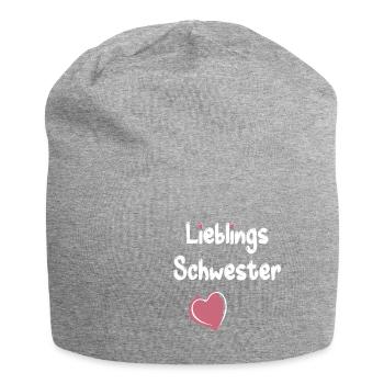 Lieblingsschwester Schwester Geburtstag Geschenk - Jersey-Beanie - Grau meliert - Vorne