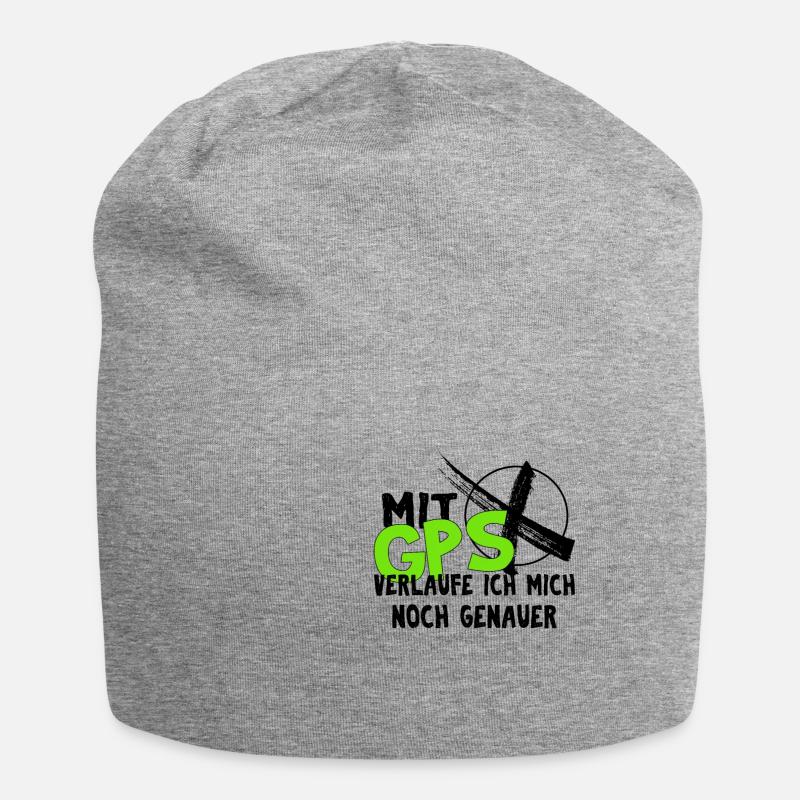Geocaching hobby Happy Cacher Geschenk - Jersey-Beanie - Grau meliert