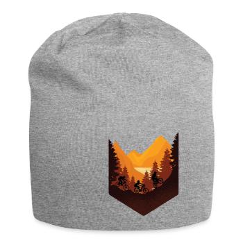 montagne forêt vélo vélo de montagne cadeau nature - Bonnet en jersey - gris chiné - Devant