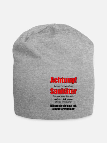 Sprüche für Rettungssanitäter Sanitäter Geschenk - Jersey-Beanie - Grau meliert