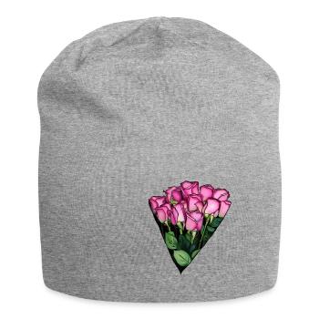 Blumen vom Floristen Geschenkidee für Liebende - Jersey-Beanie - Grau meliert - Vorne