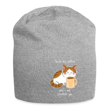 Sweet Angry Cat Coffee Monday Caffeine - Jersey Beanie - heather grey - Front