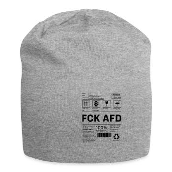FCK AFD label - Jersey Beanie - heather grey - Front