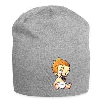 Garçon aux cheveux une flamme - Bonnet en jersey - gris chiné - Devant